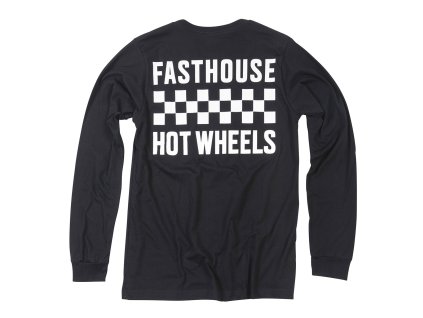 Fasthouse Stacked Hot Wheels LS Tee Black 1
