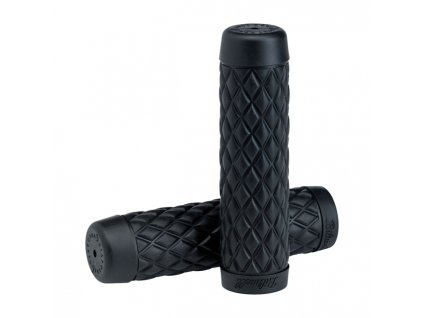 Motorkářské stylové gripy ze vstřikovaného Kraytonu Biltwell TORKER GRIPS BLACK v černé barvě 