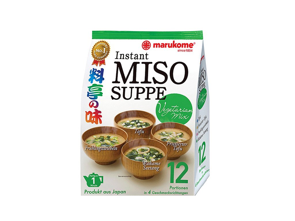 marukome ryotei no aji instant miso soup dark vegetarian 12 servings 225g