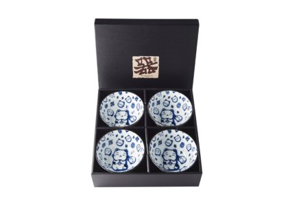 mij set misek maneki cat design blue 300ml 4ks