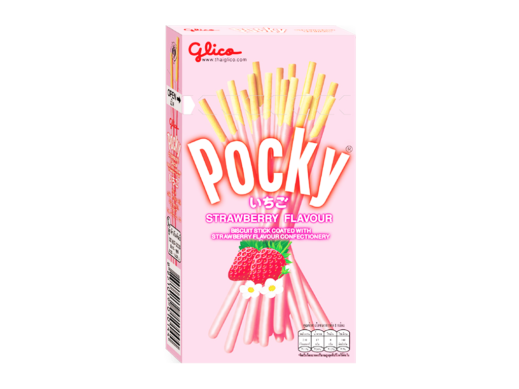 Levně Glico Pocky jahodové tyčinky 45g