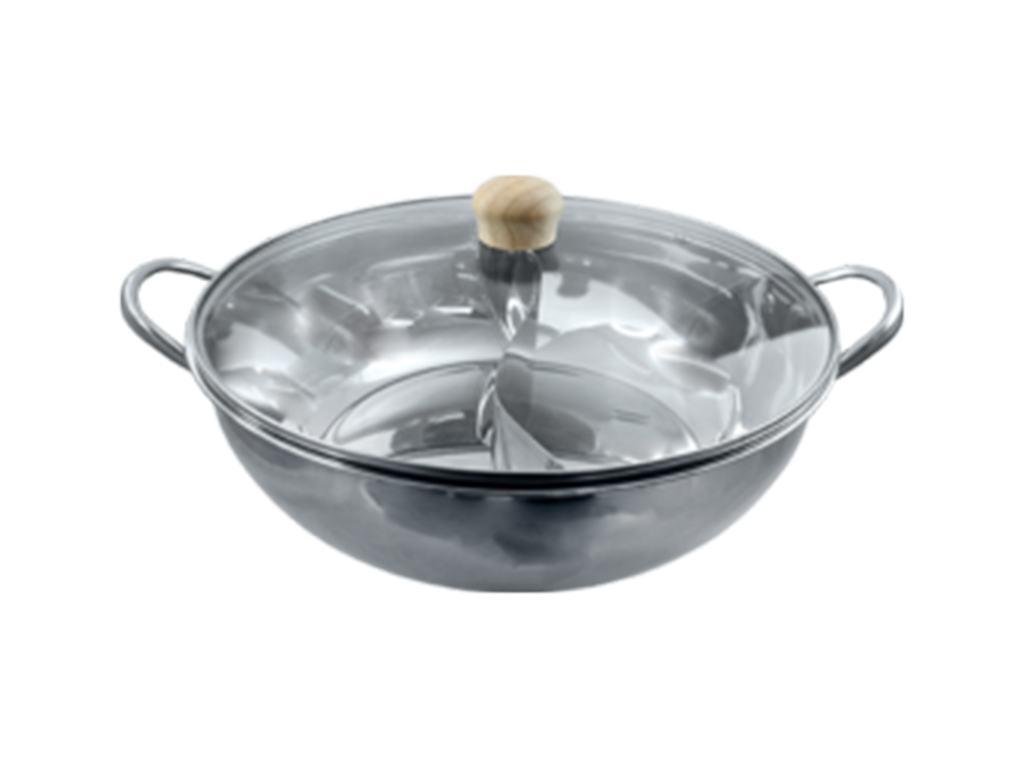 Levně Hot Pot Wok se skleněnou poklicí 34 cm