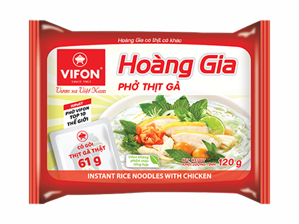 Vifon Hoang Gia instantní rýžová nudlová polévka kuřecí PHO GA 120g