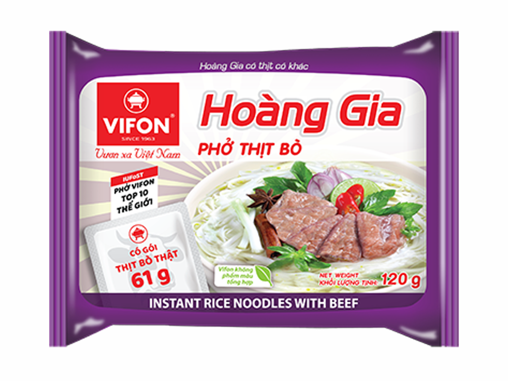 Vifon Hoang Gia instantní rýžová nudlová polévka hovězí PHO BO 120g