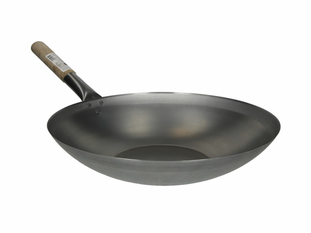 Pánev wok ocelová - ploché dno 33cm