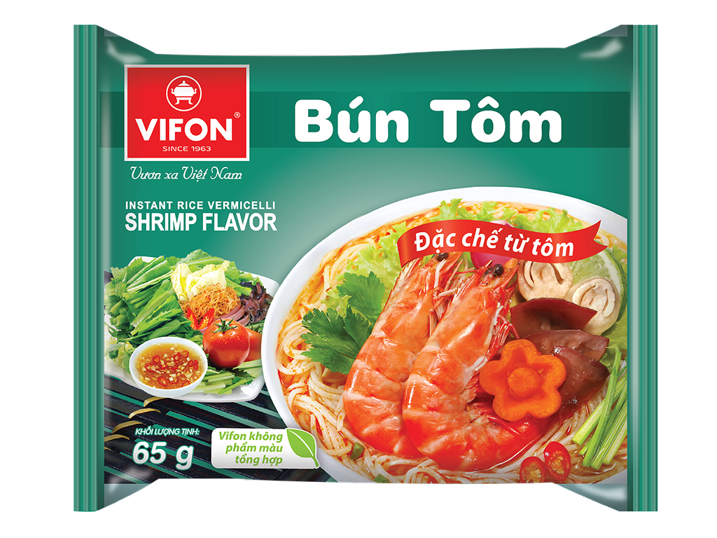 Vifon instantní rýžové nudle s krevetovou příchutí BUN TOM 65g