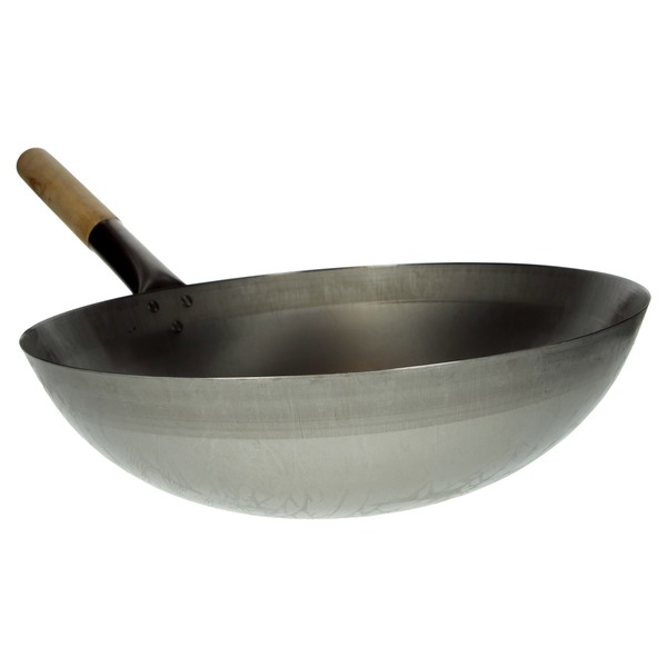 Levně Pánev wok ocelová - kulaté dno 38cm