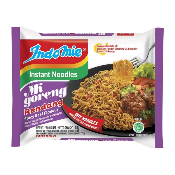 Levně Indomie instantní smažené nudle Mi Goreng Rendang 80g