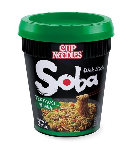 Levně Nissin Cup instantní nudlová polévka Soba Teriyaki 90g