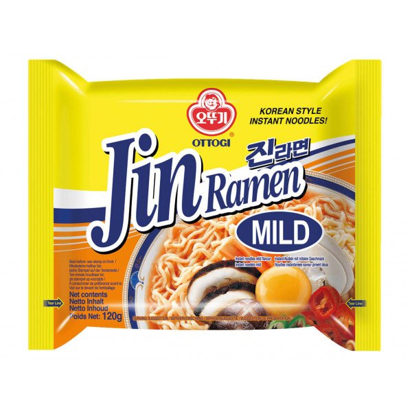 Ottogi Jin Ramen korejské instantní nudle jemně pálivé MILD 120g