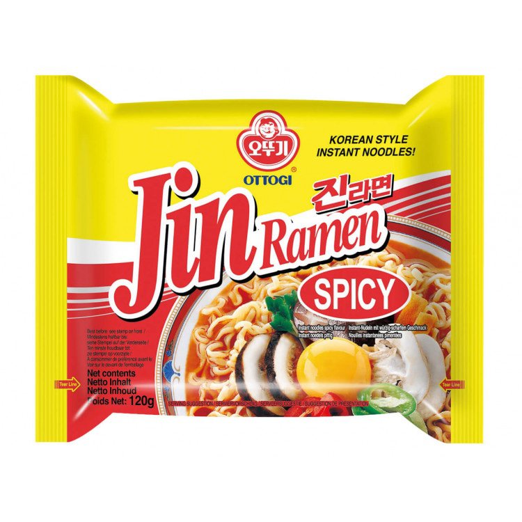 Ottogi Jin Ramen korejské instantní nudle pálivé HOT 120g