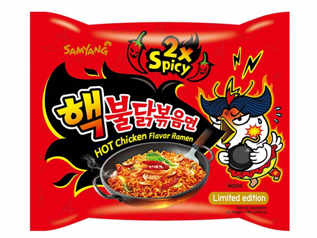 Samyang instantní smažené nudle extra pálivé 2x Hot Chicken 140g