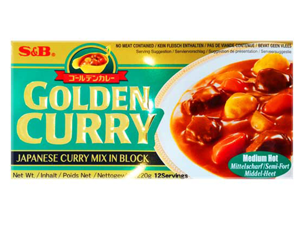 S&B Golden Curry Medium Hot japonské kari jemně pálivé 220g
