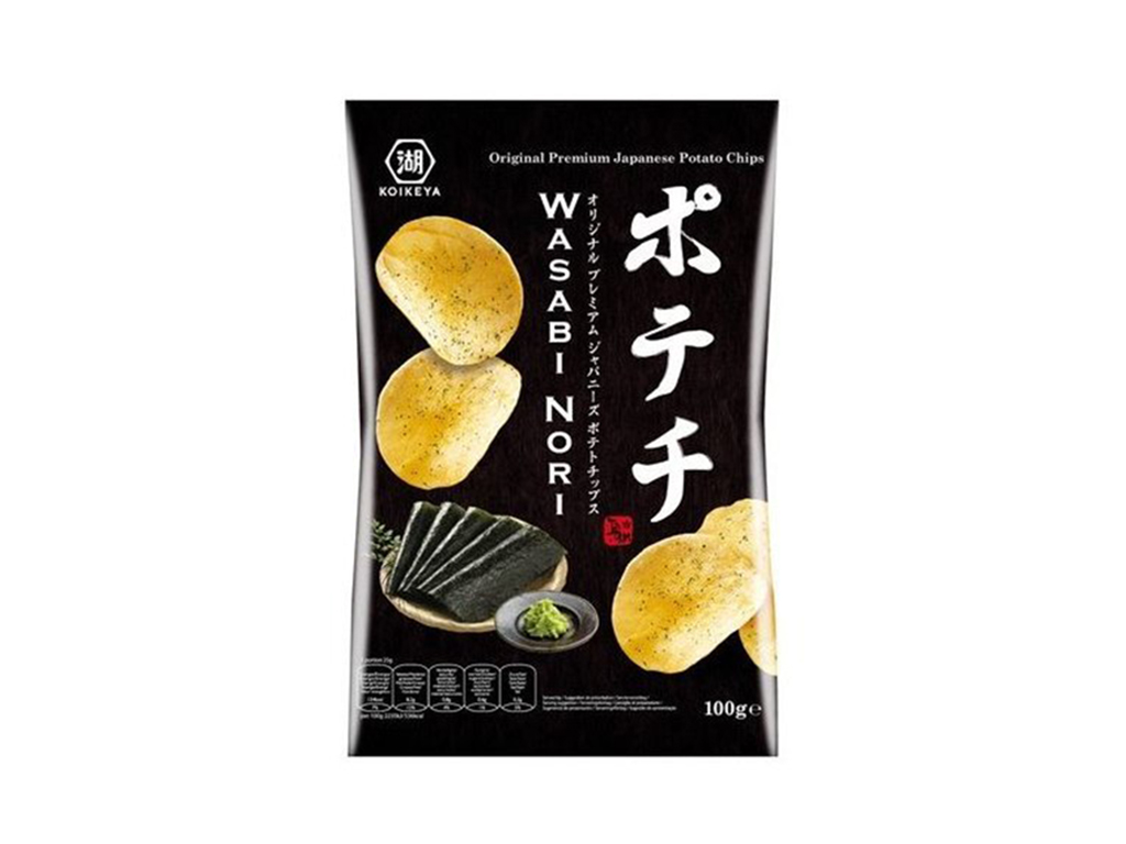 Koikeya chipsy s příchutí wasabi a nori 100g