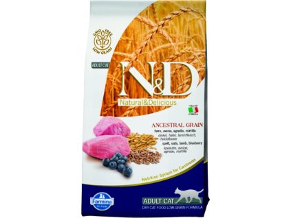 N&D Cat AG Adult Lamb, Spelt, Oats & Blueberry 1,5kg