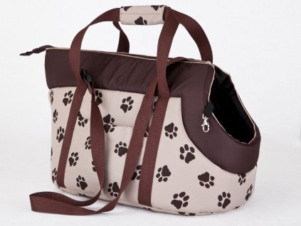Taška pro psa cestovní - béžová packy (VELIKOST R1 - d 36 x š 20 x v 22 cm)