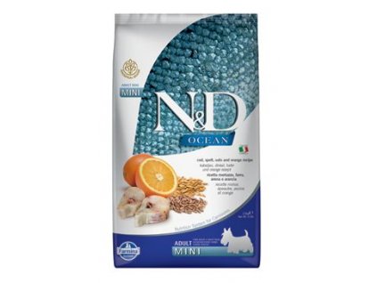 N&D OCEAN DOG LG Adult Mini Codfish & Orange 2,5kg