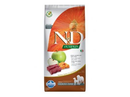 N&D Pumpkin DOG Adult M/L Venison & Apple 12kg