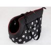 Taška pro psa cestovní - černá a packy (VELIKOST R1 - d 36 x š 20 x v 22 cm)