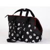 Taška pro psa cestovní - černá a packy (VELIKOST R1 - d 36 x š 20 x v 22 cm)