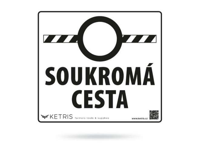 Výstražná tabulka "SOUKROMÁ CESTA"