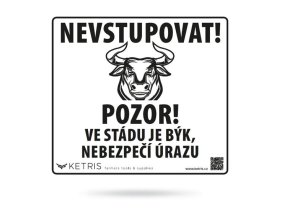 Výstražná tabulka "POZOR! BÝK"