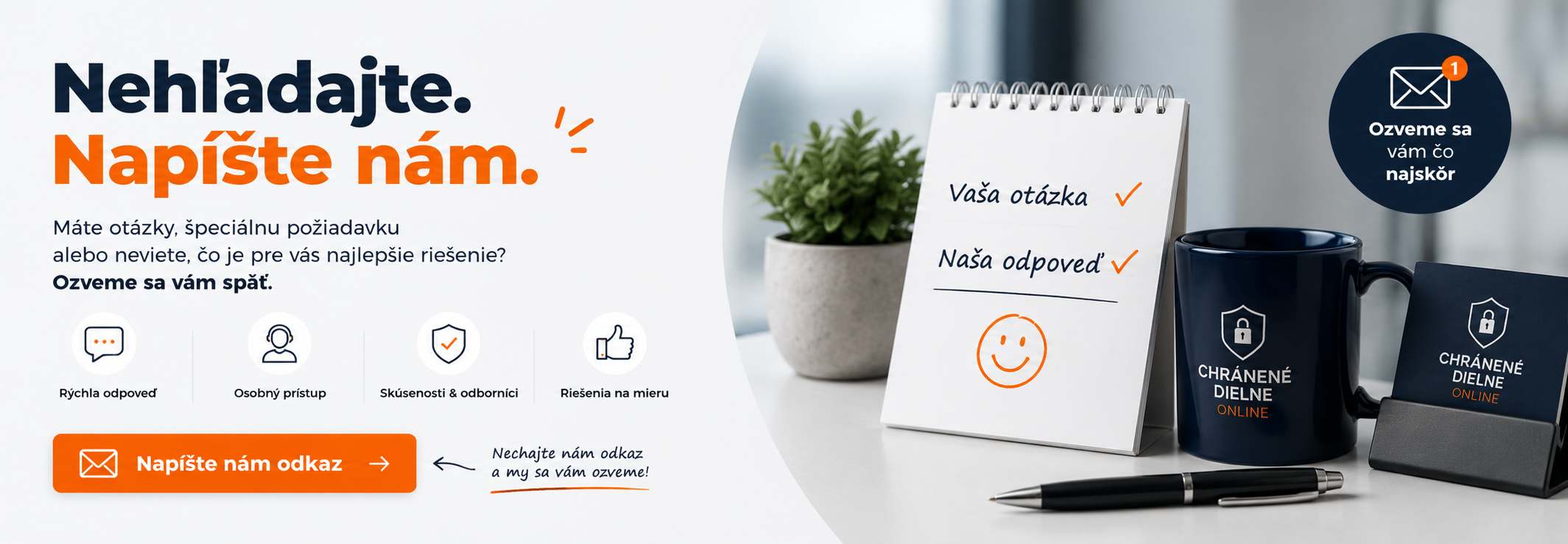 Reklamné predmety s logom od chránenej dielne – napíšte nám dopyt, ozveme sa
