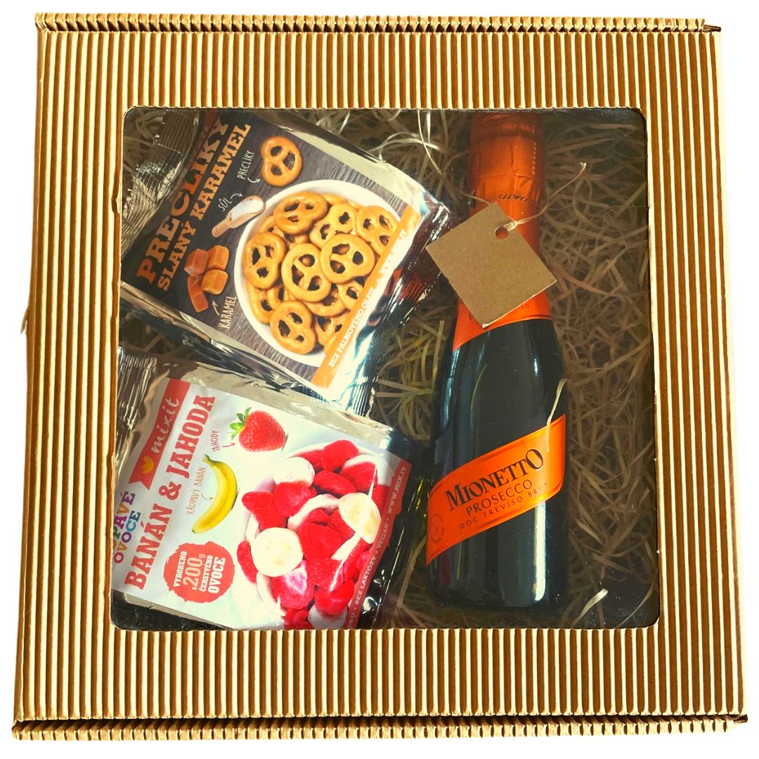 Firemný darčekový balíček – prosecco, preclíky pre obchodných partnerov
