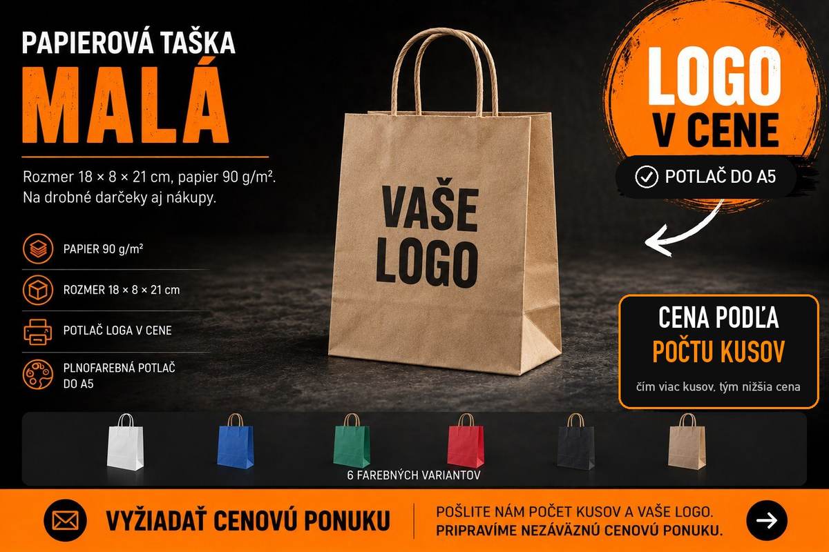 Malá papierová taška s logom