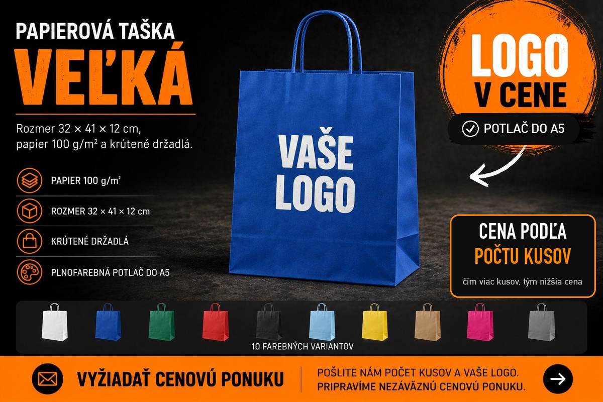 Veľká papierová taška s logom