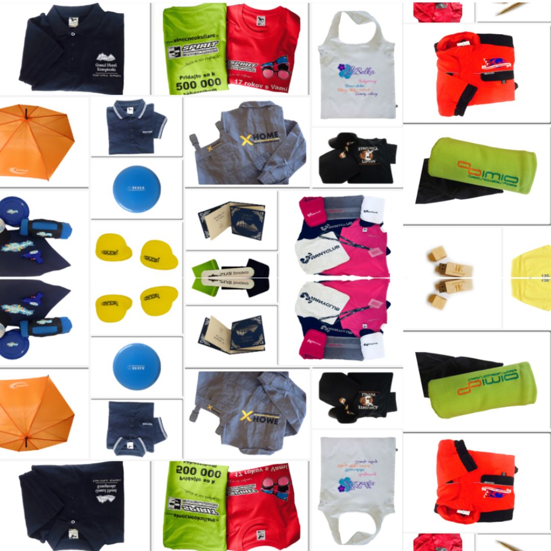 Mix reklamných predmetov pre rôzne typy firiem