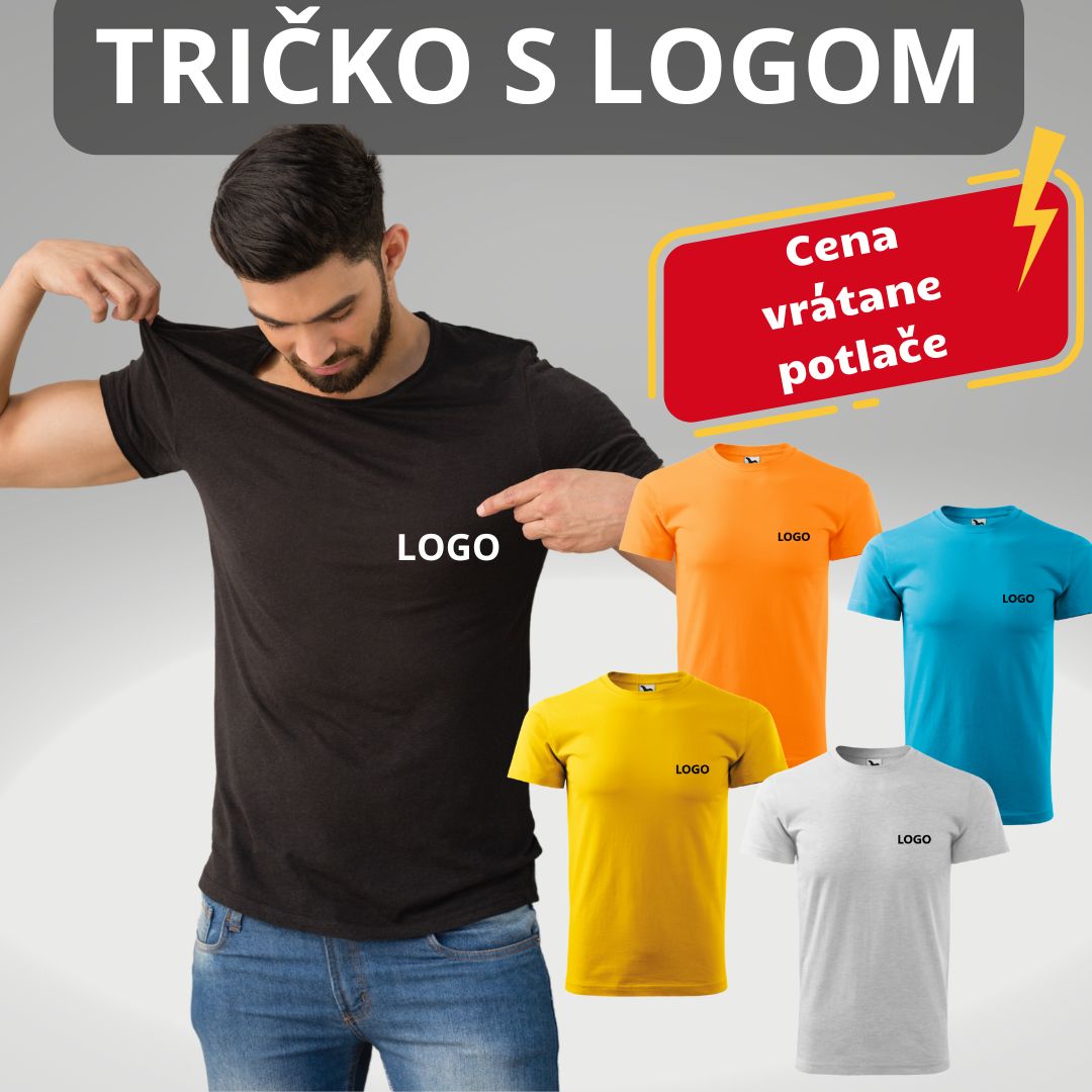 Tričká s logom pre firmy – farebné, cena vrátane potlače, chránená dielňa