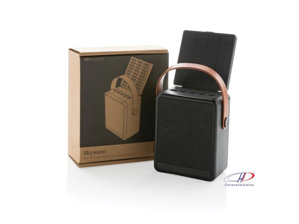 Solárny reproduktor 12W z RCS recykl. plastu , Black