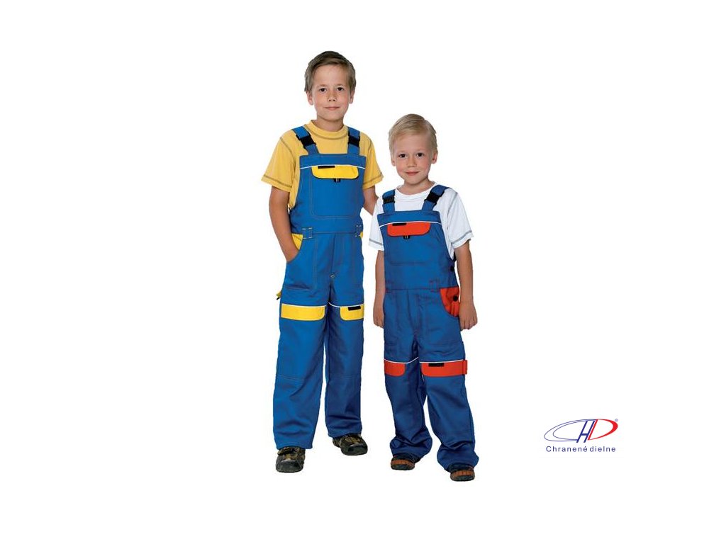 Detské nohavice s náprsenkou ARDON®COOL TREND modro-červené 104