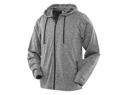 Mens Hooded Tee-Jacket , marl grey, S