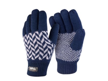 Pattern Thinsulate Glove , navy/grey, S/M (Farba navy/grey, Velkost S/M)