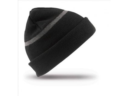 Junior Thinsulate™ Woolly Ski Hat with Reflective Band , Black