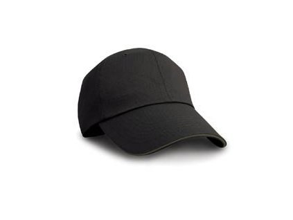 Herringbone Cap with Sandwich Peak , Black/Tan