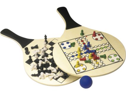 Plážová sada spoločenských hier 3v1, balené v nylonovom puzdre , Black (Farba Black)