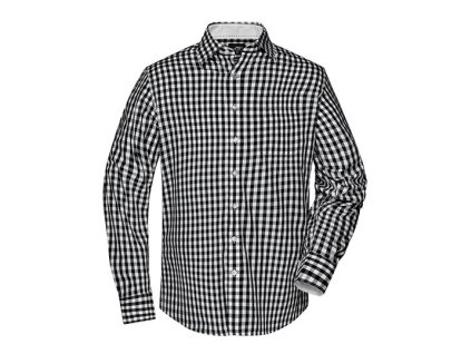 Mens Checked Shirt , black/white, S (Farba black/white, Velkost S)