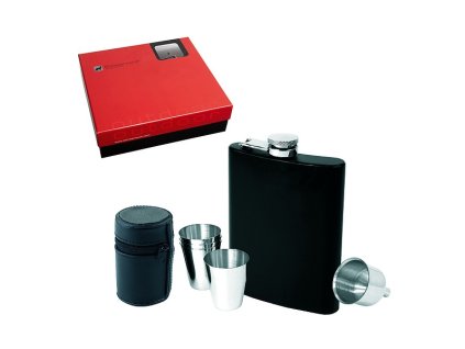 SCHWARZWOLF | Fľaštička nerez (237 ml) so 4 šálkami , Black (Farba Black)