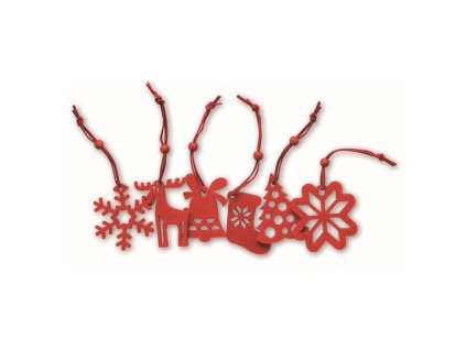 Sada 6 ozdôb , Red (Farba Red)