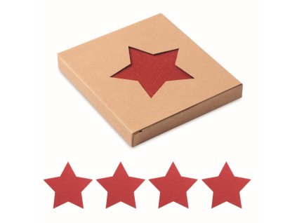 Sada 4 plstených podtáciek , Red (Farba Red)