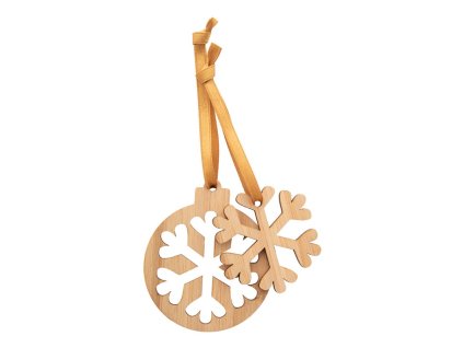 Vianočná bambusová ozdoba 2v1 , natural (Farba natural)