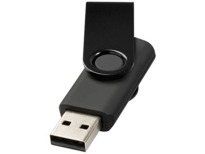 Otočný kovový 4 GB USB disk , solid black (Farba solid black)