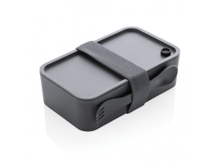 Krabička na jedlo z PP s príborom , anthracite (Farba anthracite)