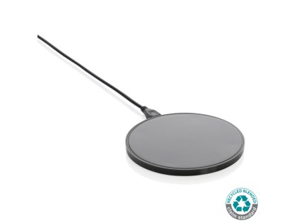 Bezdrôtová nabíjačka 10W z RCS recyklovaného plastu , Black (Farba Black)