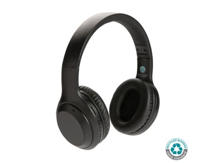 Slúchadlá z RCS recyklovaného plastu , Black (Farba Black)