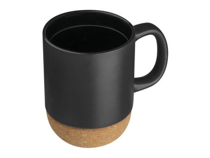 Keramický hrnček s korkom , Black (Farba Black)