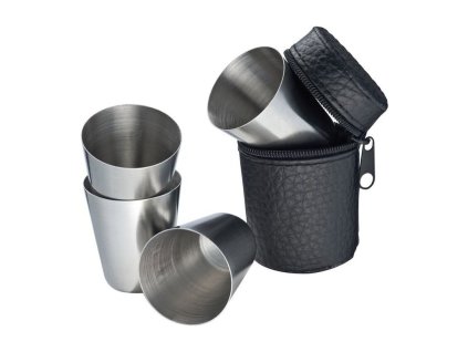 4 poháriky z nerezu , Black (Farba Black)